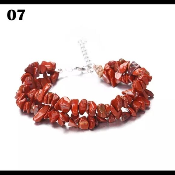 🍄🍄BOHO DOUBLE STRAND NATURAL STONE BRACELET - Picture 1 of 5